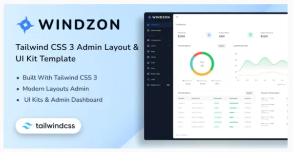 Windzon- Tailwind CSS 3 Admin Layout & UI Kit Template