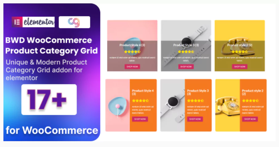 WooCommerce Product Category Grid Addon For Elementor
