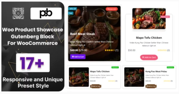 WooCommerce Product Showcase Gutenberg Block