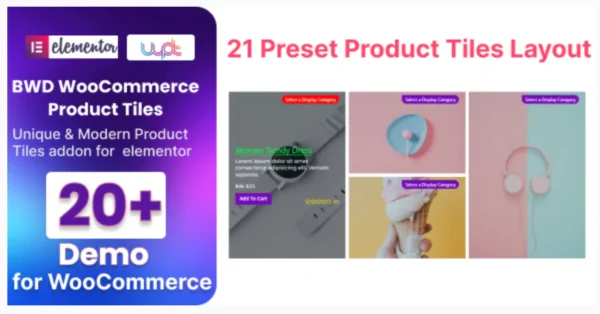 WooCommerce Product Tiles Addon For Elementor