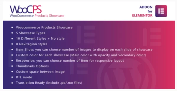 WooCommerce Products Showcase for Elementor WordPress Plugin