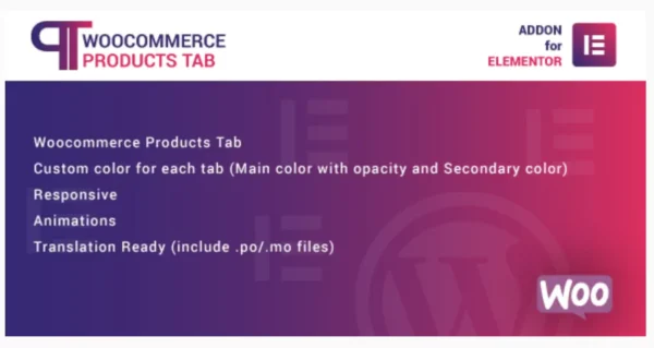 WooCommerce Products Tab for Elementor WordPress Plugin