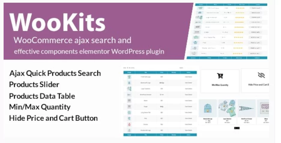 Wookits - WooCommerce ajax search and effective components elementor WordPress plugin