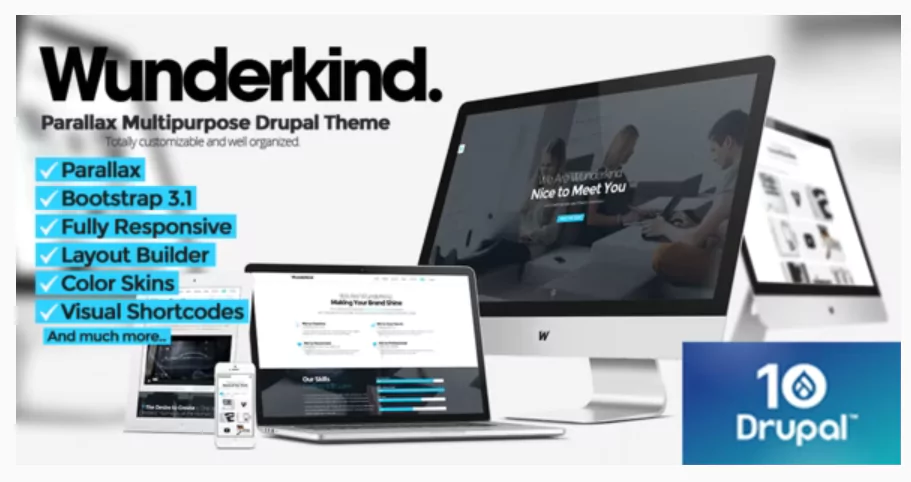 Wunderkind - One Page Parallax Drupal 7 & 10 Theme