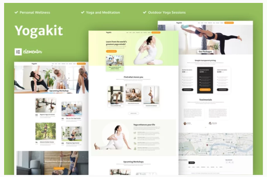 Yogakit - Yoga & Meditation Elementor Template Kit