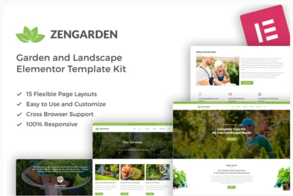 ZenGarden - Garden & Landscape Elementor Template Kit
