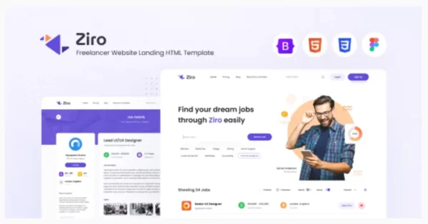 Ziro - Freelancer Directory Website HTML Template