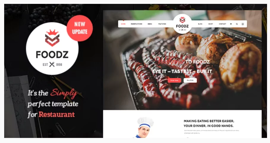 Foodz - Restaurant, Spa & Salon Joomla 4 Template
