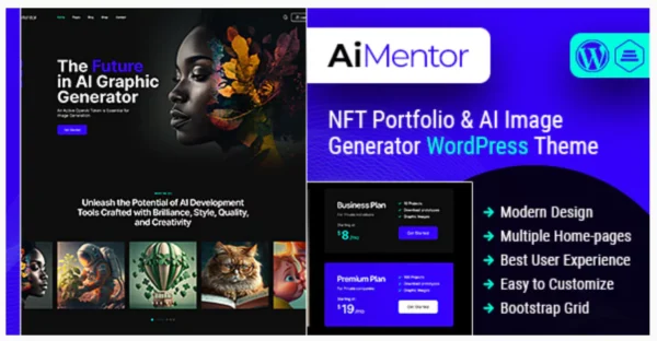 AI Mentor AI Image Generator WordPress Theme