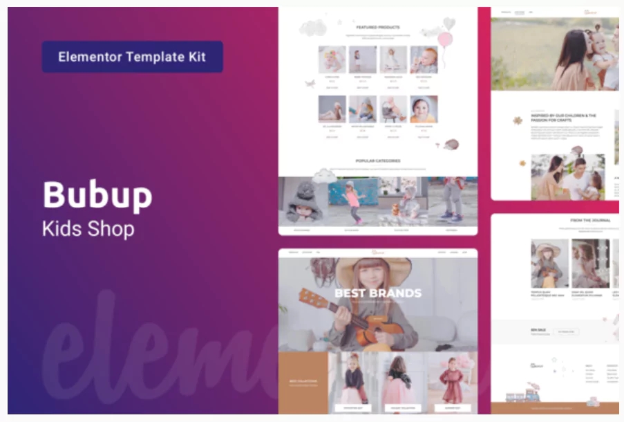Bubup — Kids Store & Baby Shop Elementor Template Kit