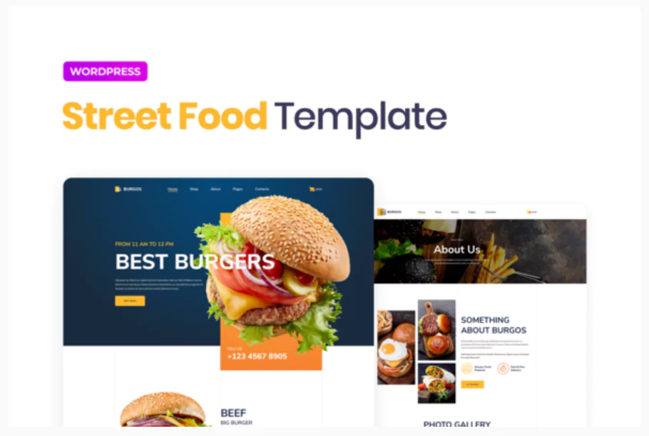 Burgos – Street Food Elementor Template Kit