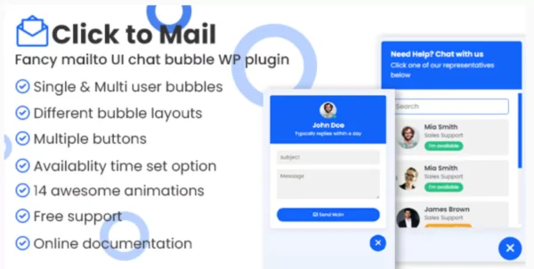 Click to mail - Fancy Mailto UI chat bubbles WordPress plugin