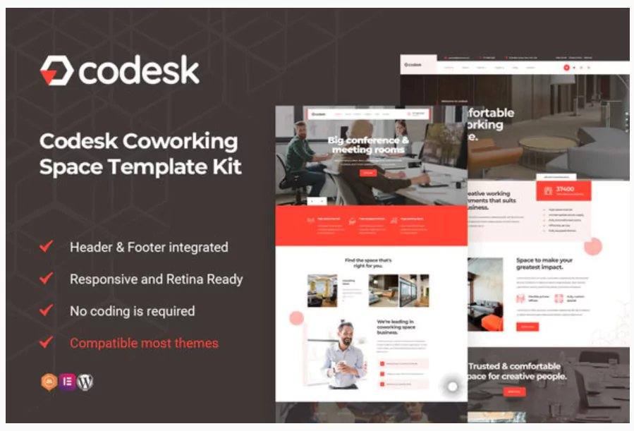 Codesk - Coworking Space Elementor Template Kit
