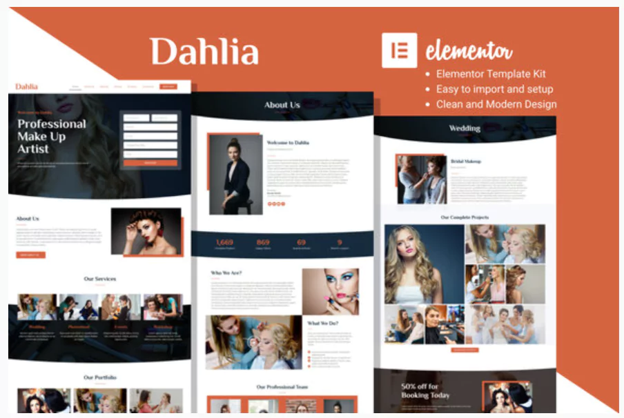 Dahlia - Beauty Business Elementor Template Kit