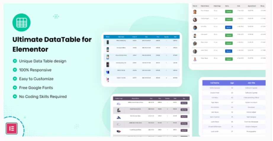 Datalentor - Advanced DataTable for Elementor