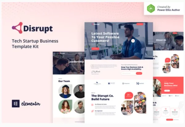 Disrupt - Tech Startup Business Elementor Template Kit