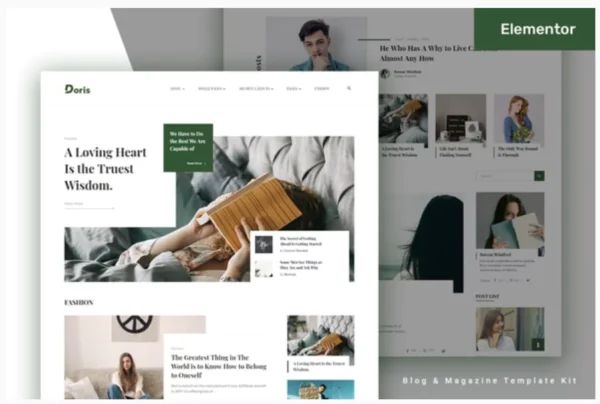 Doris - Blog & Magazine Elementor Pro Template Kit