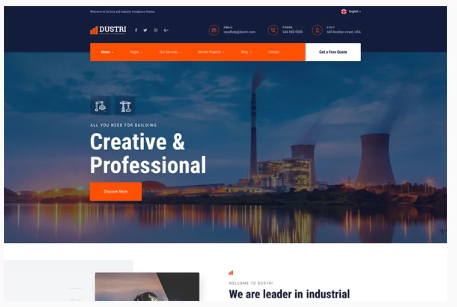 Dustri - Factory & Industrial Elementor Template Kit