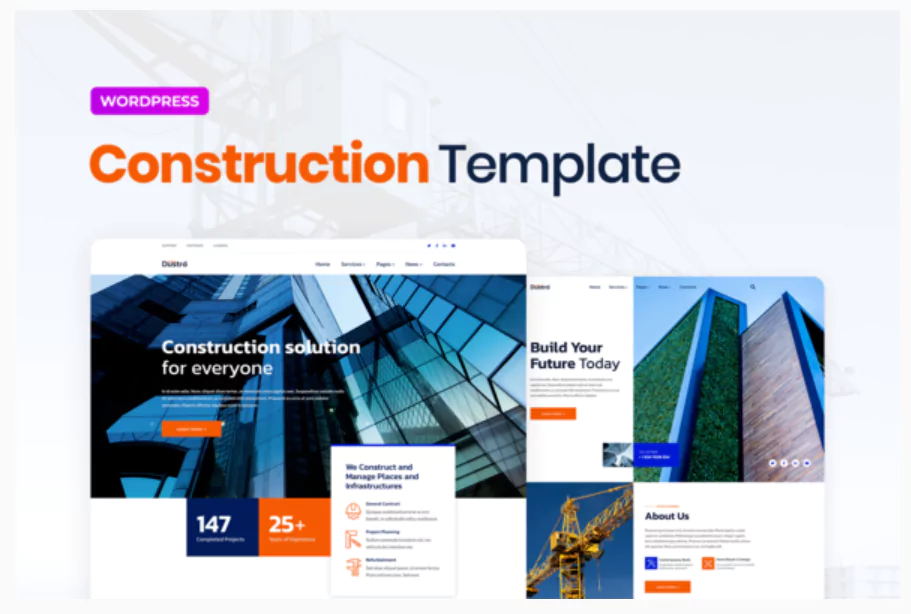 Dustro – Construction Company Elementor Template Kit