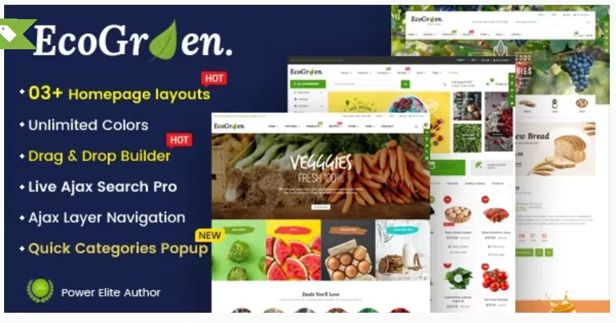 EcoGreen - Multipurpose Organic, Fruit, Vegetables Shopify Responsive Theme