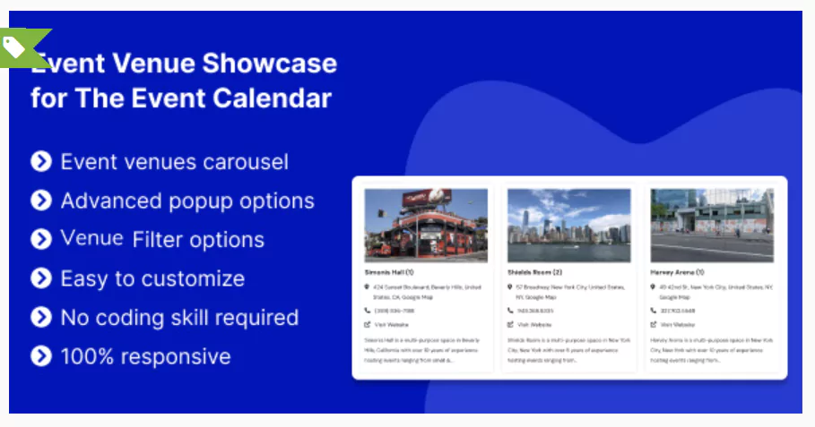 Event Venue Showcase for The Event Calendar
