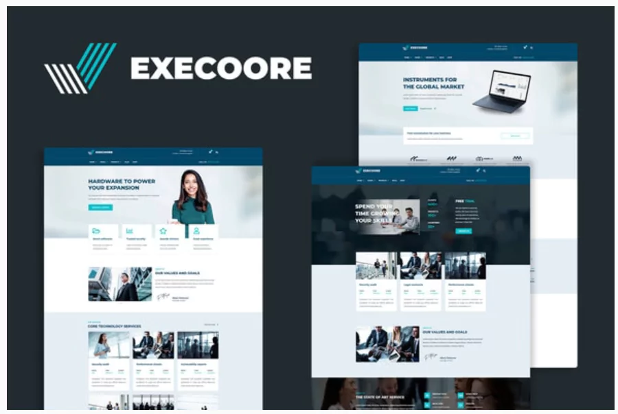 Execoore - Tech & Fintech Crypto Elementor Template Kit