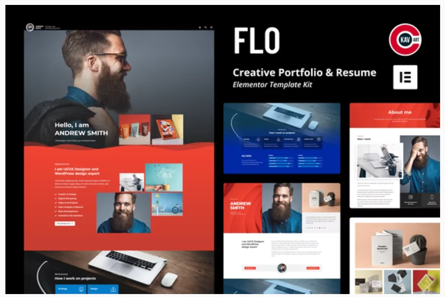 FLO - Creative Portfolio & Resume Template Kit