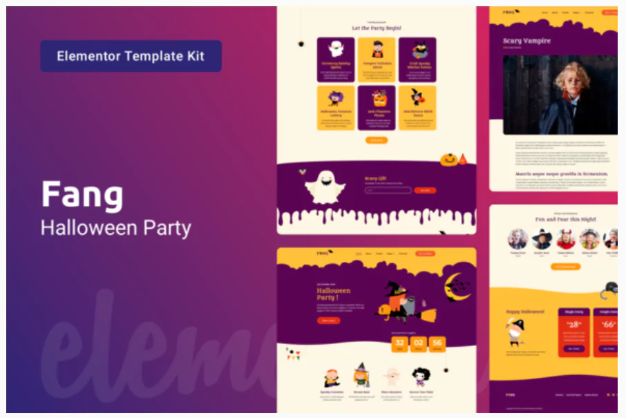 Fang — Halloween Party Elementor Template Kit
