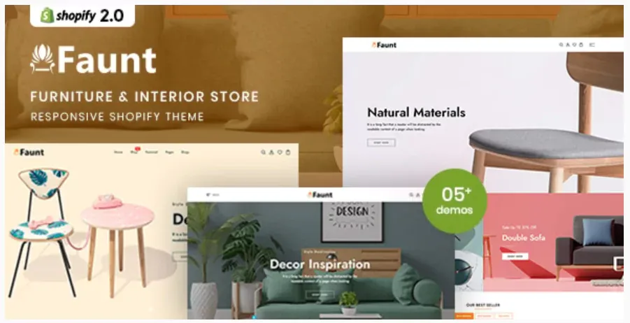 Faunt - Furniture & Interior Responsive Shopify 2.0 Theme