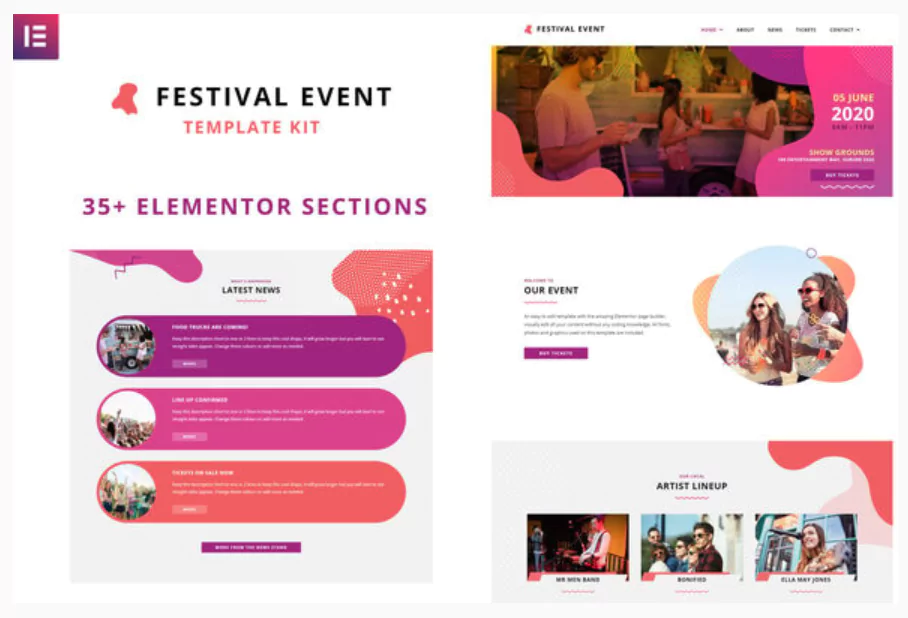 Festival Events - Elementor Template Kit