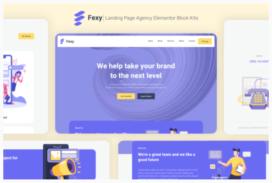 Fexy - Agency Landing Page Elementor Block Kit