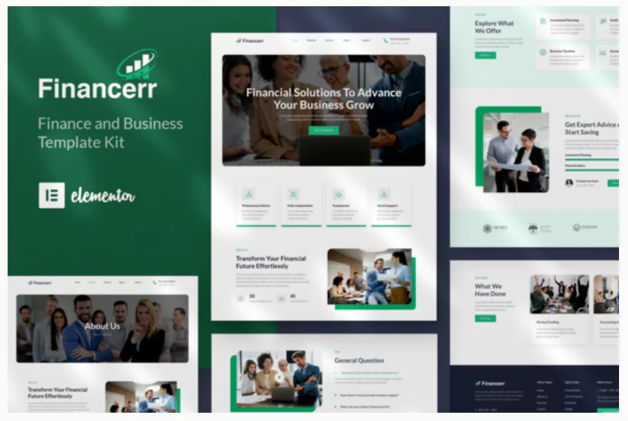 Financerr - Business & Finance Elementor Template Kit