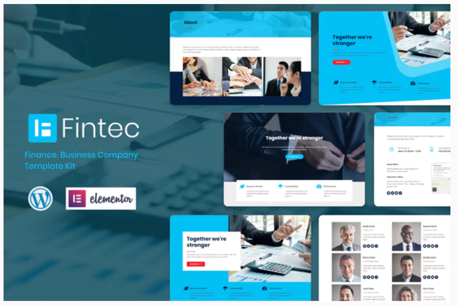 Fintec - Finance, Business Company Elementor Template Kit