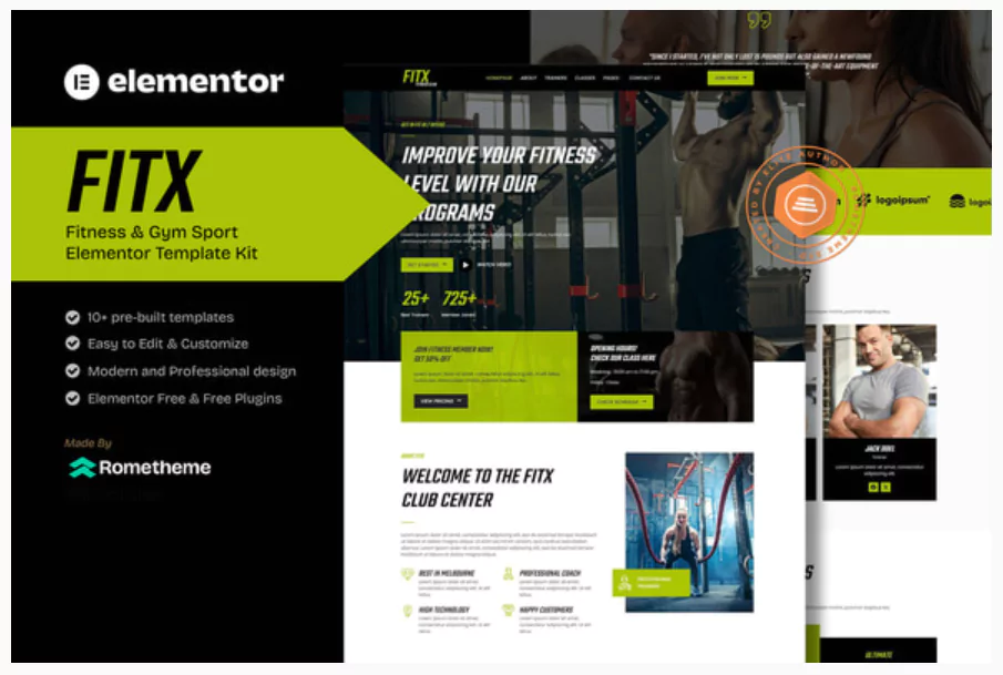 Fitx - Fitness & Gym Elementor Template Kit