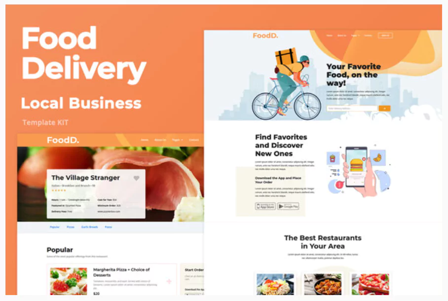 FoodDelivery - Local Business Elementor Template Kit