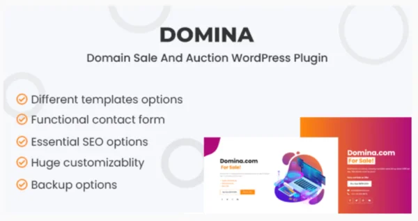 Domina - Domain For Sale & Auction Plugin