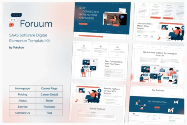 Foruum | SaaS & Software Startup Elementor Template Kit