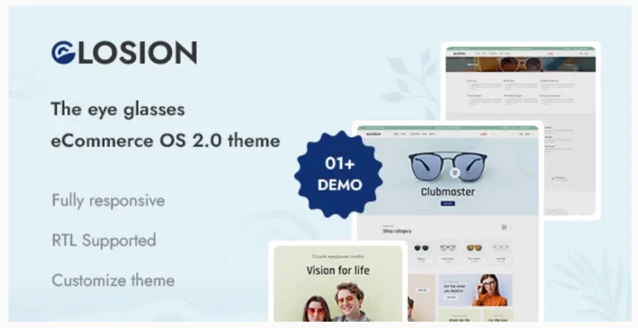 Glosion - The Eye Glasses Shopify 2.0 Theme