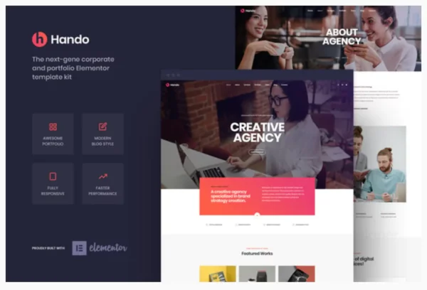 Hando - Corporate & Portfolio Elementor Template Kit