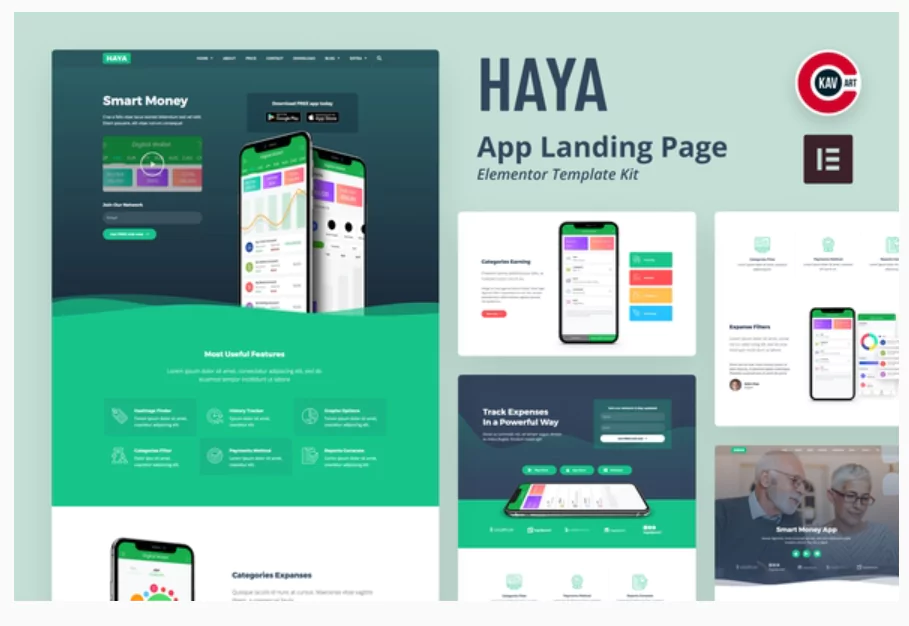Haya - App Startup Elementor Template Kit