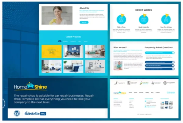 HomeShine - Cleaning & Laundry Elementor Template Kit