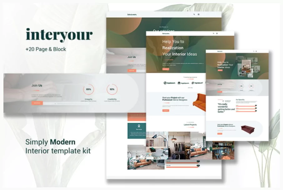 Interyours - Home Interior Design Elementor Template Kit