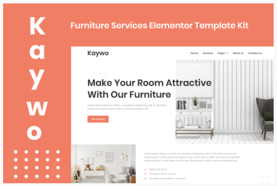 Kaywo - Furniture Services Elementor Template Kit
