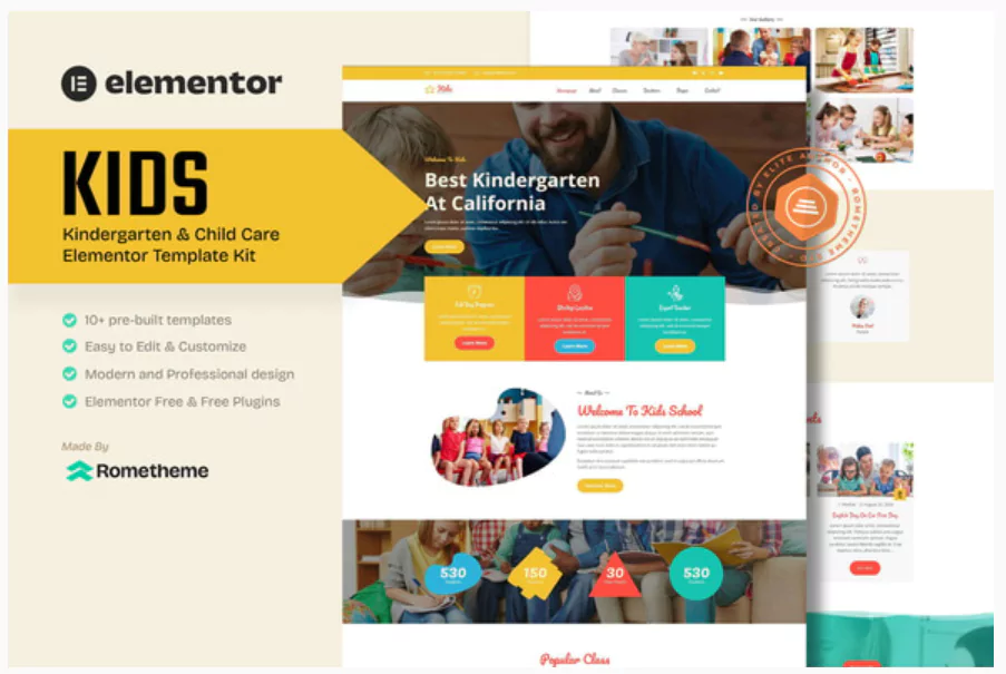 Kids - Kindergarten & Child Care Elementor Template Kit