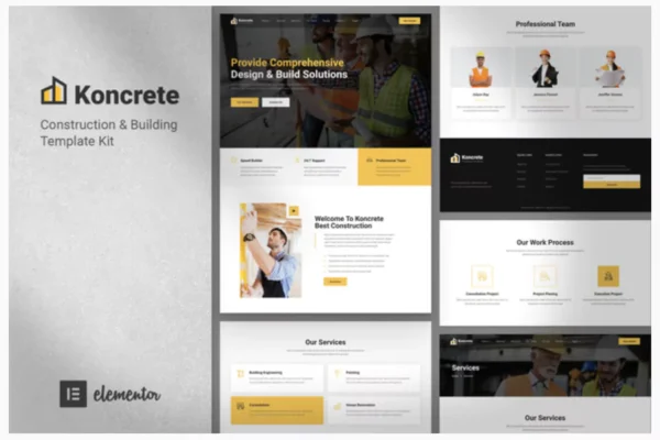 Koncrete - Construction & Building Elementor Template Kit