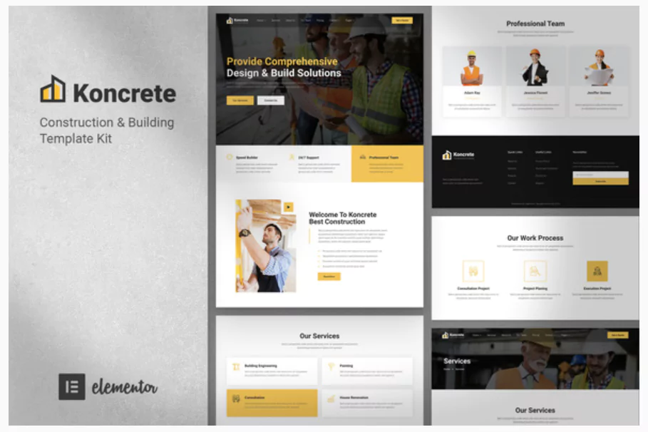 Koncrete - Construction & Building Elementor Template Kit