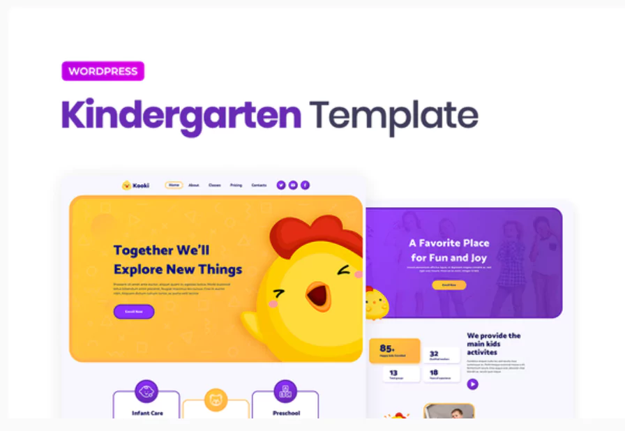 Kooki – Kindergarten Elementor Template Kit