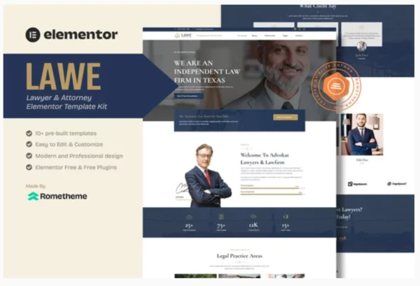 Lawe - Lawyer & Attorney Elementor Template Kit