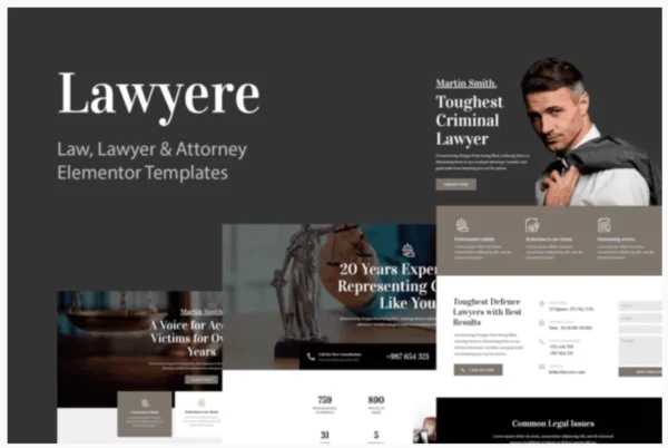 Lawyere - Legal & Attorney Elementor Template Kit