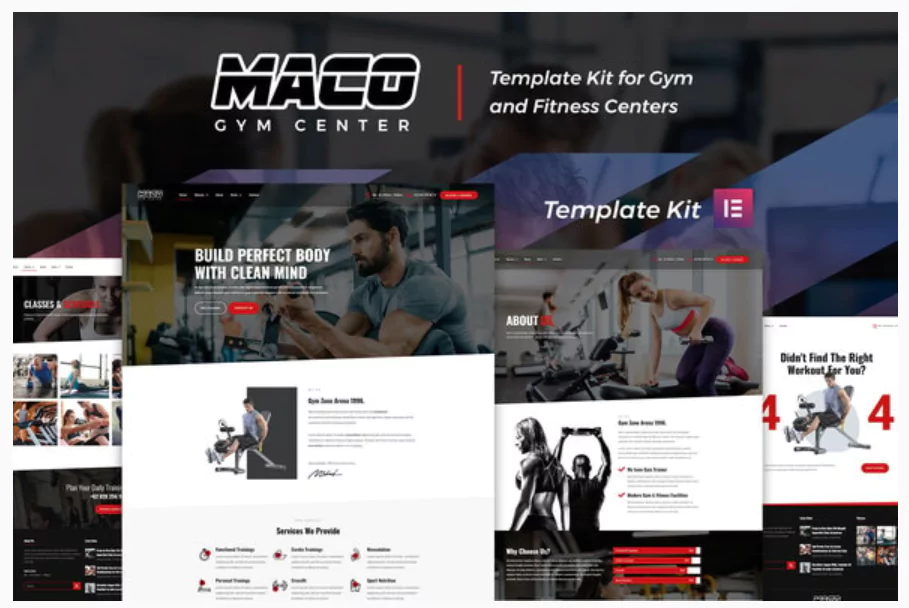 Maco Kit - Gym & Fitness Elementor Template Kit